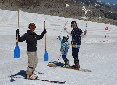 Rob avec guêpe et rames avec Baptiste et Charly en tandem