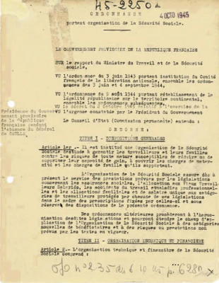 Ordonnance 4 octobre 1945