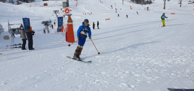 Gaétan après une descente du Slalom